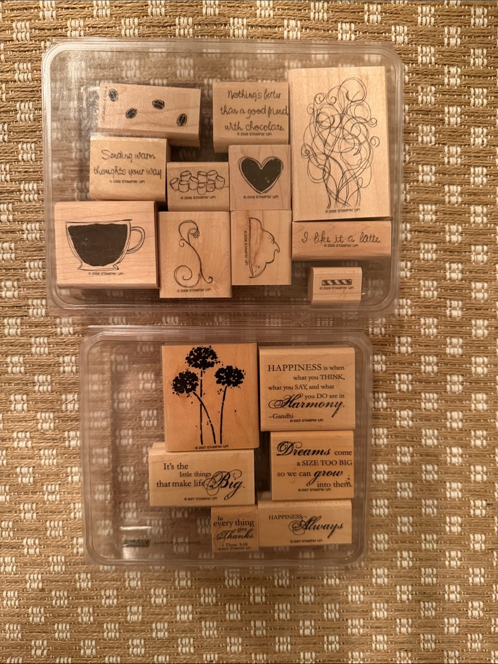 Stampin' Up! Wooden Rubber Stamp Set - Brown